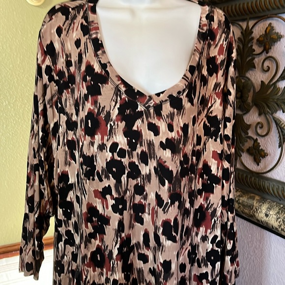NWT AVENUE  Animal Print Dress -long sleeve knit fit & flare 4X - Picture 2 of 14